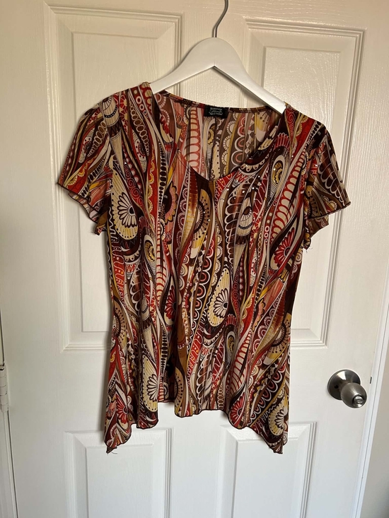 Shannon Ford Tops - Shannon Ford New York Medium Boho Paisley Handkerchief Hem Tunic Top
